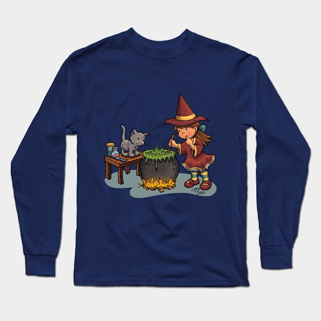 Hocus Pocus Needs Your Focus! Long Sleeve T-Shirt by Caroline McKay Illustration